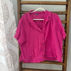 Old Navy Fuchsia Button-Down Shirt